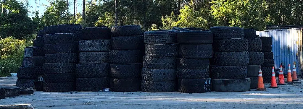 Stacked OTR and loader tires